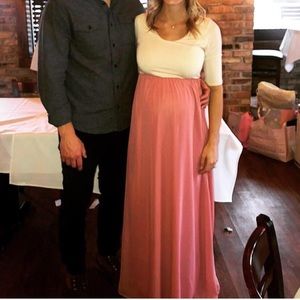Pinkblush pink/creme maternity maxi dress